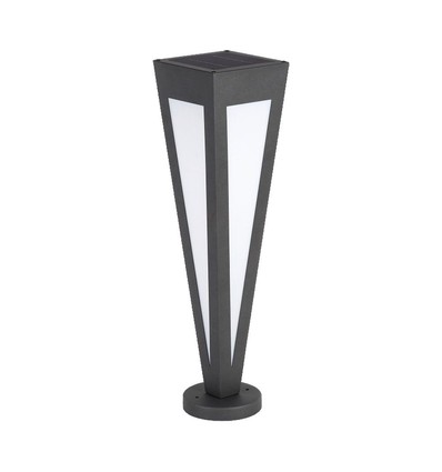 2W Solcells-trädgårdslampa - 150x150x635mm, 3000K, svart, hus