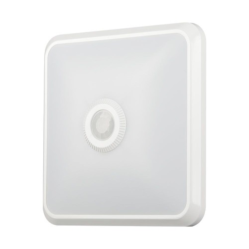 12W LED Dome - Ljus med PIR-sensor, Samsung Chip, 3i1, Firkantig, Vit Hus.