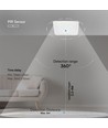 12W LED Dome - Ljus med PIR-sensor, Samsung Chip, 3i1, Firkantig, Vit Hus.