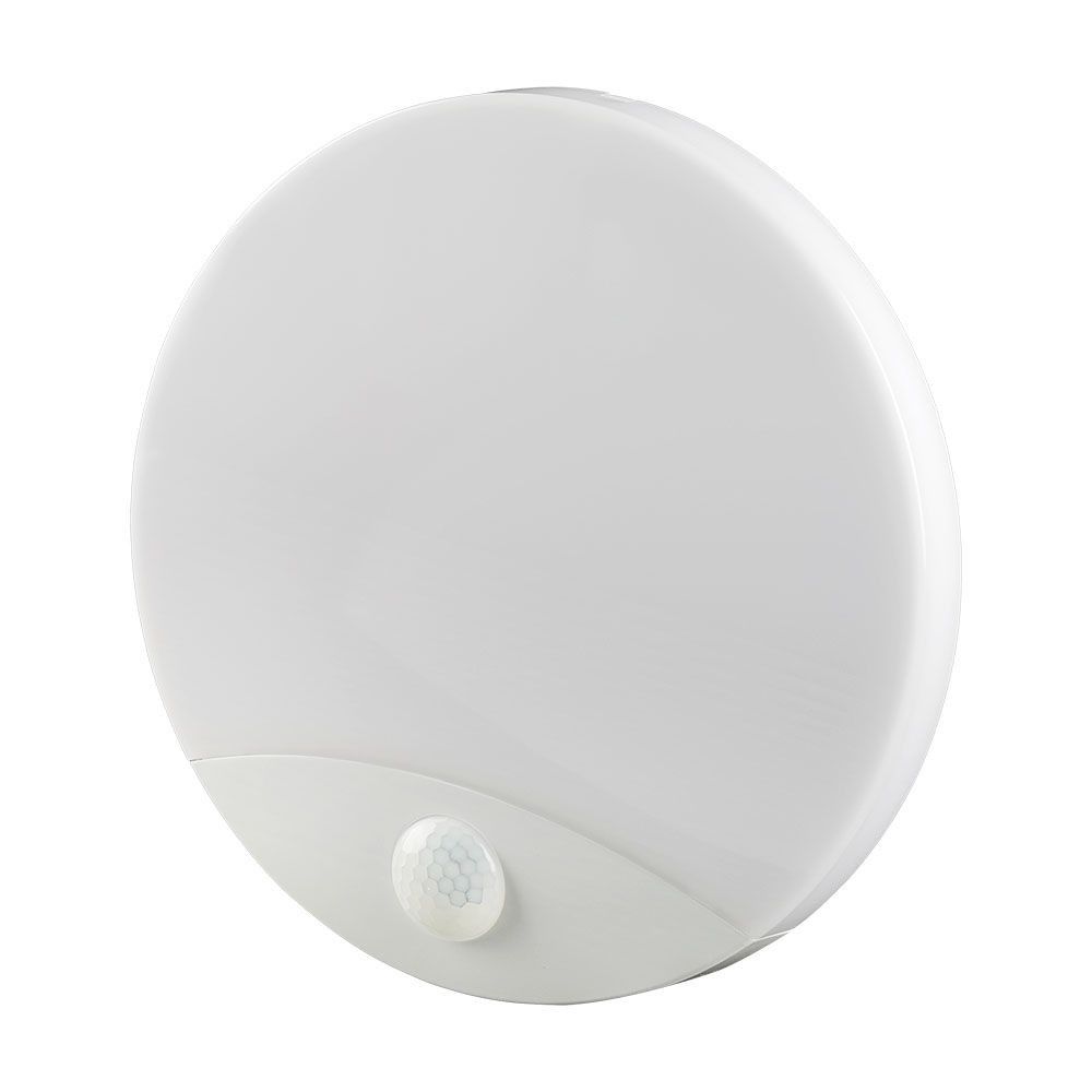 Samsung Chip 15w Led Vagglampa Pir Sensor 3i1 Rund Vit Hölje. Kulör : 3 I 1