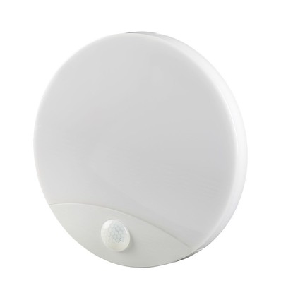 Samsung chip 15W LED-vägglampa - PIR-sensor, 3i1, rund, vit hölje.