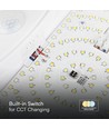 Samsung chip 15W LED-vägglampa - PIR-sensor, 3i1, rund, vit hölje.