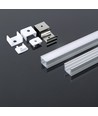 Monteringssats med diffusor - LED-strips, 2000x17,4x12,1 mm, Silver.