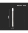 110 cm Pollare, E27 - rostfritt stål, satinnickel, IP44