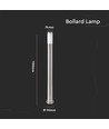 Pollare lampa E27 - rostfritt stålhus (110 cm), satin nickel, IP44