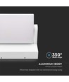 17W LED Vägglampa, justerbar vinkel - 3000K, Vitt Hus, IP65