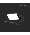17W LED vägglampa - IP65, svart, aluminium