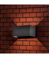 24W LED utomhus vägglampa - IP65, svart, upp/ned ljus, 3000K, 2720lm, 20x10x10 cm