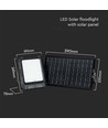 15W LED solcellsstrålkastare med solpanel - 4000K, 3.7V, IP65, inkl. fjärrkontroll, arbetslampa, utomhus