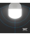 E27 30W LED lampa - T100, 6500K, vit plast, Ø10cm