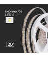 5m 21W/m LED strip, RA90 - 24V, 700 LED per meter, 3000K, IP20, SMD 2110