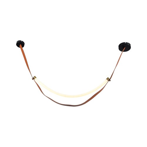 12W Designer taklampa - 1440lm, L166cm, metall, brun