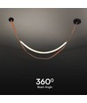 12W Designer taklampa - 1440lm, L166cm, metall, brun