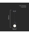 LED Designer Pendellampa G9 - Svart + Vit Hus