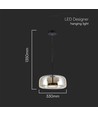 6W LED Pendel - Designerlampa, 3000K, Metall+Glas, Hem