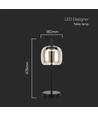 LED Designer Bordlampa - 3000K, Metall+Glas, Hus