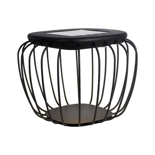 1W Solara designer trädgårds/bordslampa - Solcell, IP44, svart, lantern-formad, 3000K+6000K, inkl. ljuskälla