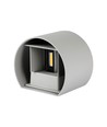 5W LED vägglampa med upp/ned ljus - IP65 utomhus, grå, rund, 4000K, inkl. ljuskälla