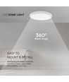 18W LED Dome Ljus - Samsung Chip, 3000K, Rund, Vit Ram, IP44.