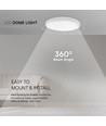 18W LED taklampa med Samsung LED chip - Ø25cm, 1830lm, IP44, vit kant, 3000K