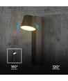 8W LED vägglampa med USB - 3000K, 900lm, IP20, svart, vridbar, inomhus, inkl. ljuskälla