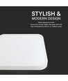 48W fyrkantig LED taklampa - 42 x 42cm, IP44, vit kant, Samsung chip, 5 års garanti