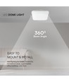 48W fyrkantig LED taklampa - 42 x 42cm, IP44, vit kant, Samsung chip, 5 års garanti