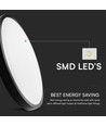 V-Tac 18W LED taklampa - Samsung Chip, Ø25cm, IP44, svart kant, inkl. ljuskälla