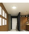48W LED taklampa, 42x42cm - 4000K, IP44, svart kant, kvadratisk, 5160lm