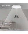 18W LED sensorlampa med Samsung chip - Ø29,5cm, IP44, vit kant, inbyggd mikrovågssensor