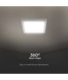 12W LED takpanel, fyrkantig - Samsung LED chip, 1200lm, vit kant, 4000K