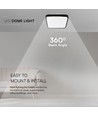 V-Tac 18W LED taklampa - Samsung Chip, 25 x 25cm, svart kant, inkl. ljuskälla