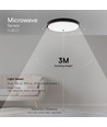 18W Dome Lampa - Sensor, Samsung Chip, 4000K, Rund, Svart Ram, IP44.