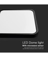 18W LED Dome Lampa - Sensor, Samsung Chip, 4000K, Kvadratisk, Svart Ram, IP44