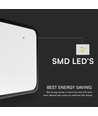 V-Tac 18W LED sensorlampa - Samsung Chip, 29,5 x 29,5cm, svart kant, IP44, fjärrkontroll, inbyggd sensor, inkl. ljuskälla
