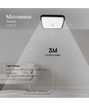 V-Tac 18W LED sensorlampa - Samsung Chip, 29,5 x 29,5cm, svart kant, IP44, fjärrkontroll, inbyggd sensor, inkl. ljuskälla