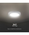 12W LED taklampa - Ø16,7cm, IP20, vit kant, rund, 5 års garanti