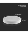 12W LED taklampa - Ø16,7cm, 6500K - kallvit, IP20, vit kant, rund, 5 års garanti
