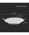 18W Ø22cm LED infälld panel - 110lm/W, Samsung LED chip, 4000K, vit kant, 5 års garanti