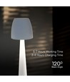2W-3W uppladdningsbar LED bordslampa - Ø8cm, 3-stegs dimbar, vit, inkl. USB-kabel