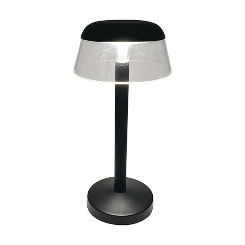 3W LED uppladdningsbar bordslampa, svart - Ø13cm, 3-stegs dimbar, 3-i-1 CCT, inkl. USB-C kabel
