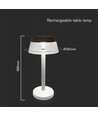 3W uppladdningsbar LED bordslampa - Ø13cm, 3-stegs dimbar, CCT, vit, inkl. USB-kabel
