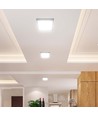 18W kvadratisk LED takpanel - 4000K, vit kant, 21,4 x 21,4 cm, bakbelyst taklampa