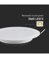 6W inbyggd panel - bakbelyst, Samsung-chip, 4000K, rund