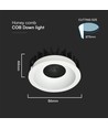 12W Honey Comb Downlight - 3-i-1, Vit Ring + Svart, Varmtonad.