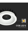 12W Honey Comb Downlight - 3-i-1, Vit Ring + Svart, Varmtonad.