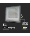 V-Tac 50W LED strålkastare CCT - 3 ljusfärger, grått hölje, IP65, 230V