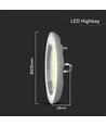 100W LED High Bay, CCT - 3 ljusfärger, IP65, Ø23,5cm
