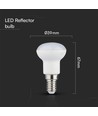 R39 lampa 2,9W E14 - Samsung-chip, 4000K, plast