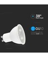 GU10 7,5W LED lampa - 610lm, 38°, vitt matt glas, varmvit